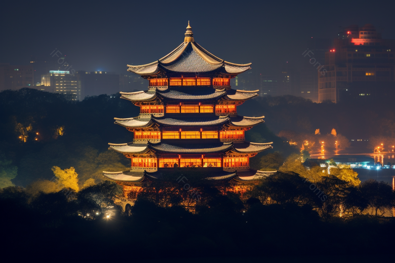 夜晚下的城市建筑高清特写摄影图,高清,摄影图,摄影图片,图片大全,摄影图免费下载
